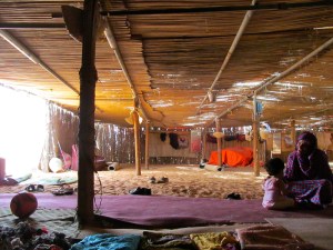 Inside a Bedouin tent. These are pretty fancy, but traditional Bedouin people. The kids were reading a kindle when we arrived.